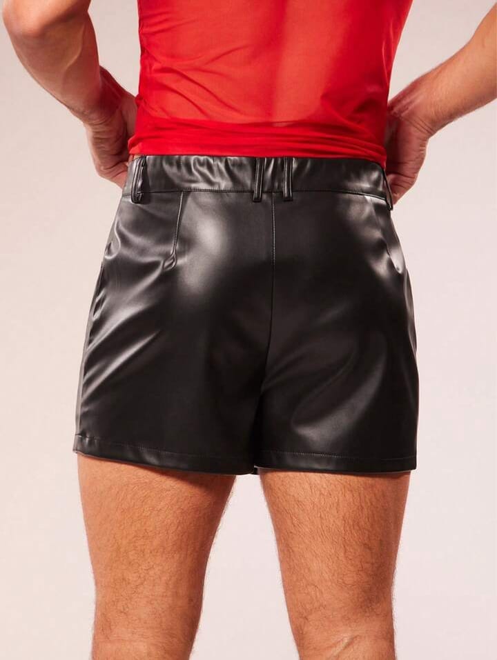 Rebel Zip Faux Leather Shorts